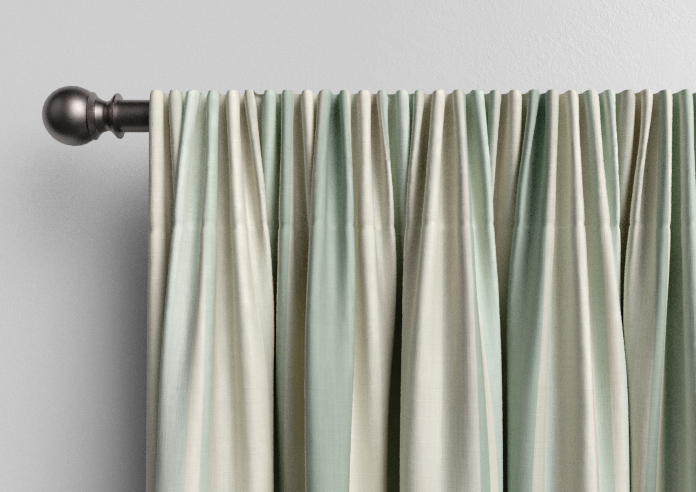Laura Ashley Awning Stripe, Smoke Green - Made to Measure Curtains - Image 9